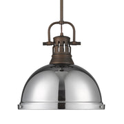 Duncan 14" Rod Hung Pendant in Rubbed Bronze