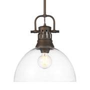 Duncan 14" Rod Hung Pendant in Rubbed Bronze