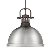 Duncan 14" Rod Hung Pendant in Rubbed Bronze