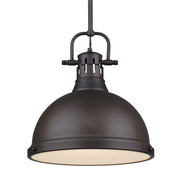 Duncan 14" Rod Hung Pendant in Rubbed Bronze
