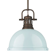 Duncan 14" Rod Hung Pendant in Rubbed Bronze