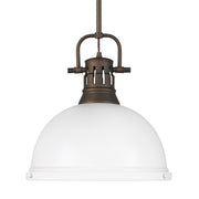 Duncan 14" Rod Hung Pendant in Rubbed Bronze