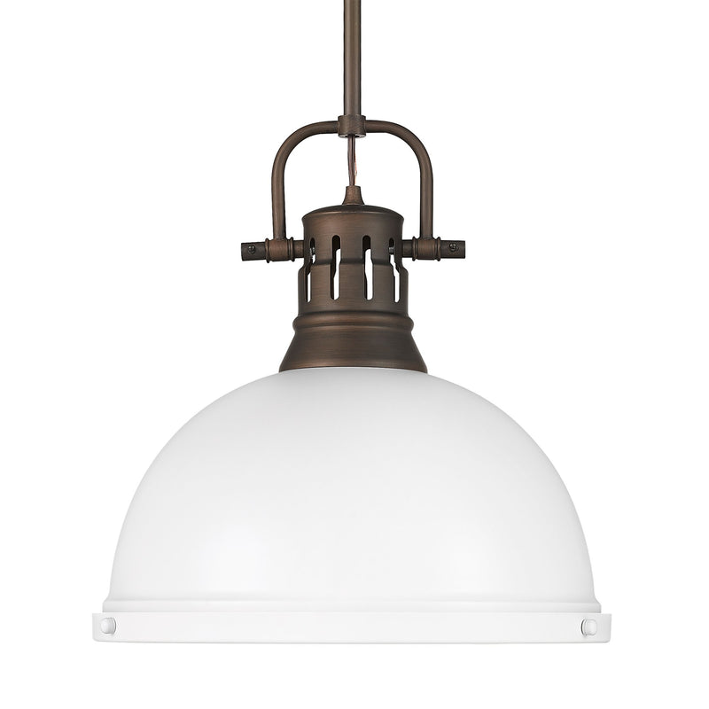 Duncan 14" Rod Hung Pendant in Rubbed Bronze