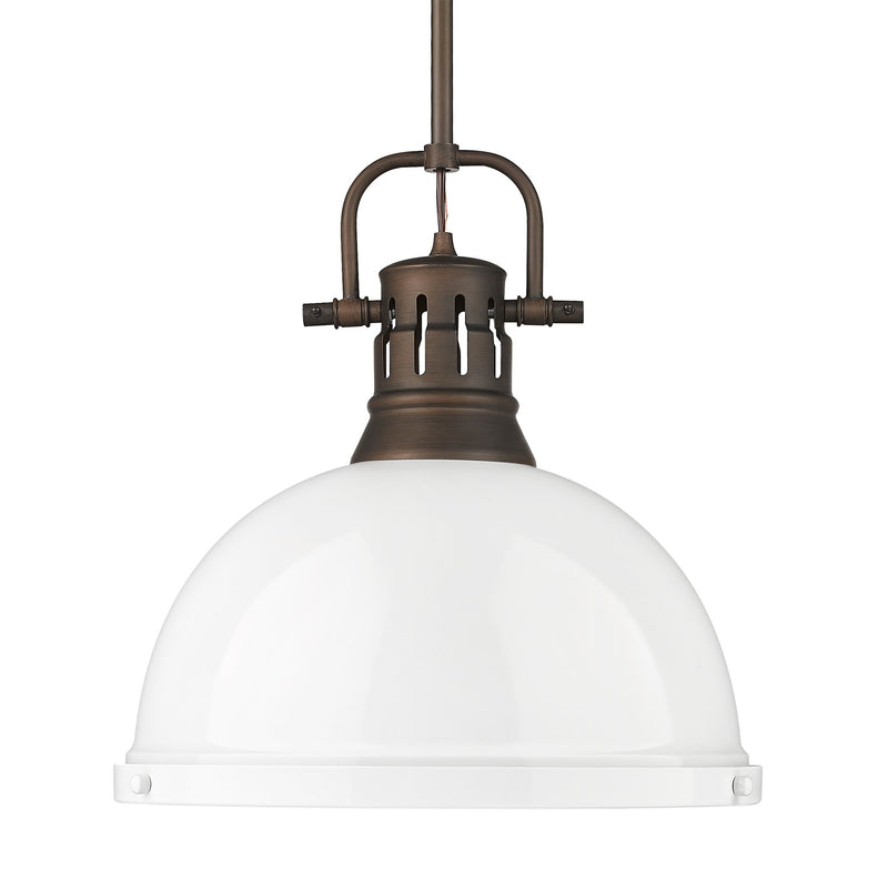 Duncan 14" Rod Hung Pendant in Rubbed Bronze