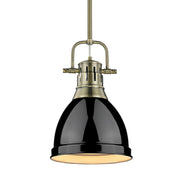 Duncan 9" Rod Hung Mini Pendant in Aged Brass