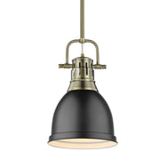 Duncan 9" Rod Hung Mini Pendant in Aged Brass
