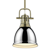 Duncan 9" Rod Hung Mini Pendant in Aged Brass