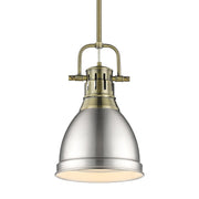 Duncan 9" Rod Hung Mini Pendant in Aged Brass