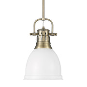 Duncan 9" Rod Hung Mini Pendant in Aged Brass