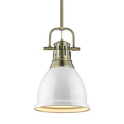 Duncan 9" Rod Hung Mini Pendant in Aged Brass