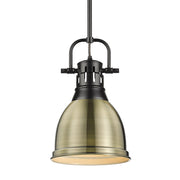 Duncan 9" Rod Hung Mini Pendant in Matte Black