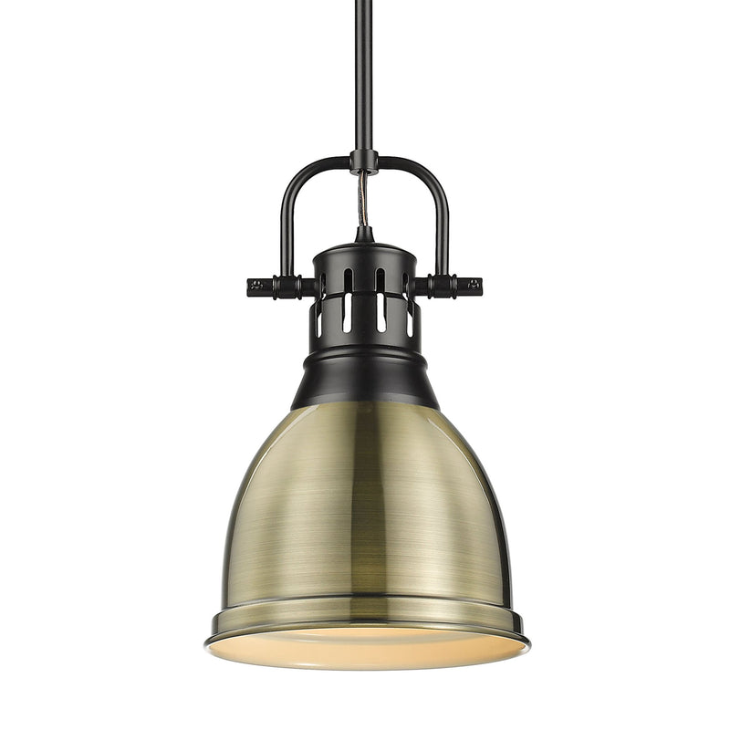 Duncan 9" Rod Hung Mini Pendant in Matte Black