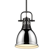 Duncan 9" Rod Hung Mini Pendant in Matte Black