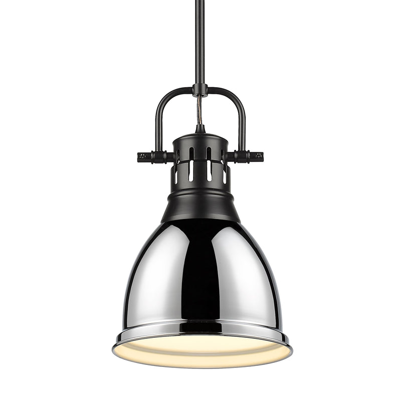 Duncan 9" Rod Hung Mini Pendant in Matte Black