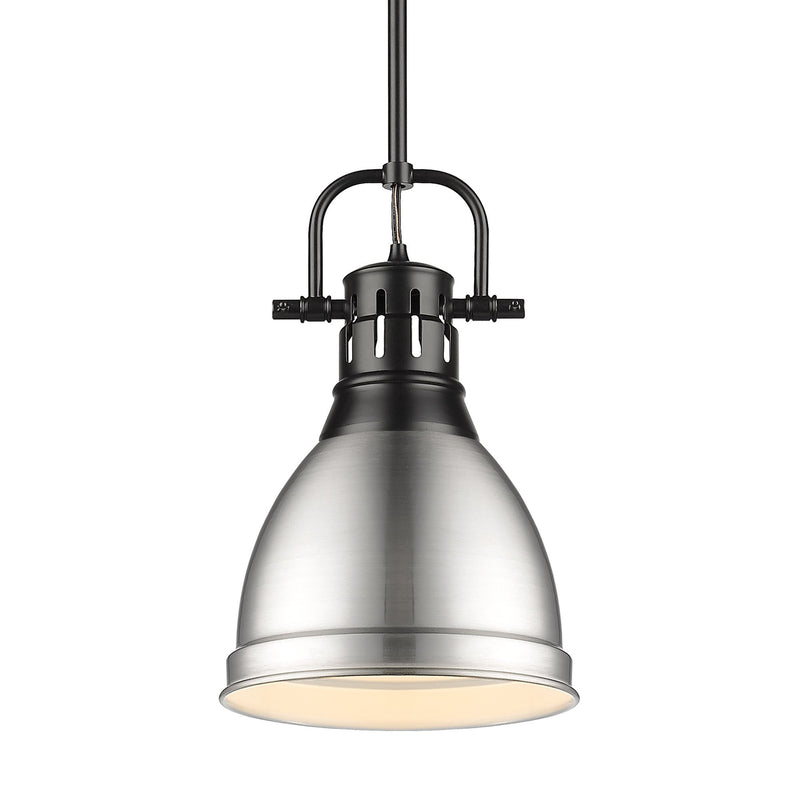 Duncan 9" Rod Hung Mini Pendant in Matte Black