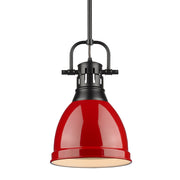 Duncan 9" Rod Hung Mini Pendant in Matte Black