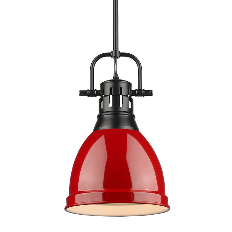 Duncan 9" Rod Hung Mini Pendant in Matte Black