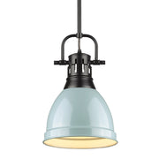 Duncan 9" Rod Hung Mini Pendant in Matte Black