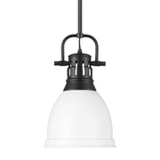 Duncan 9" Rod Hung Mini Pendant in Matte Black