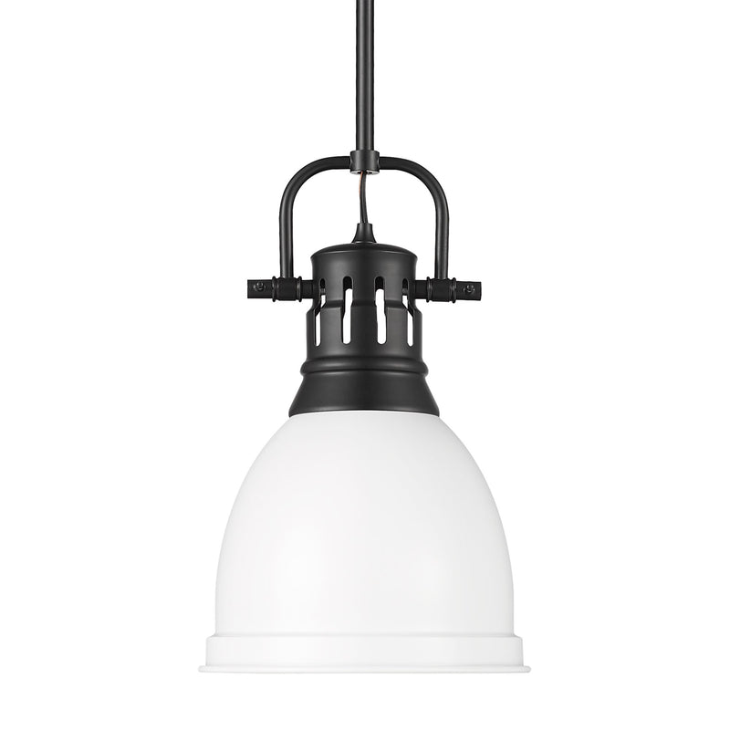 Duncan 9" Rod Hung Mini Pendant in Matte Black