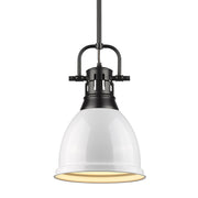 Duncan 9" Rod Hung Mini Pendant in Matte Black