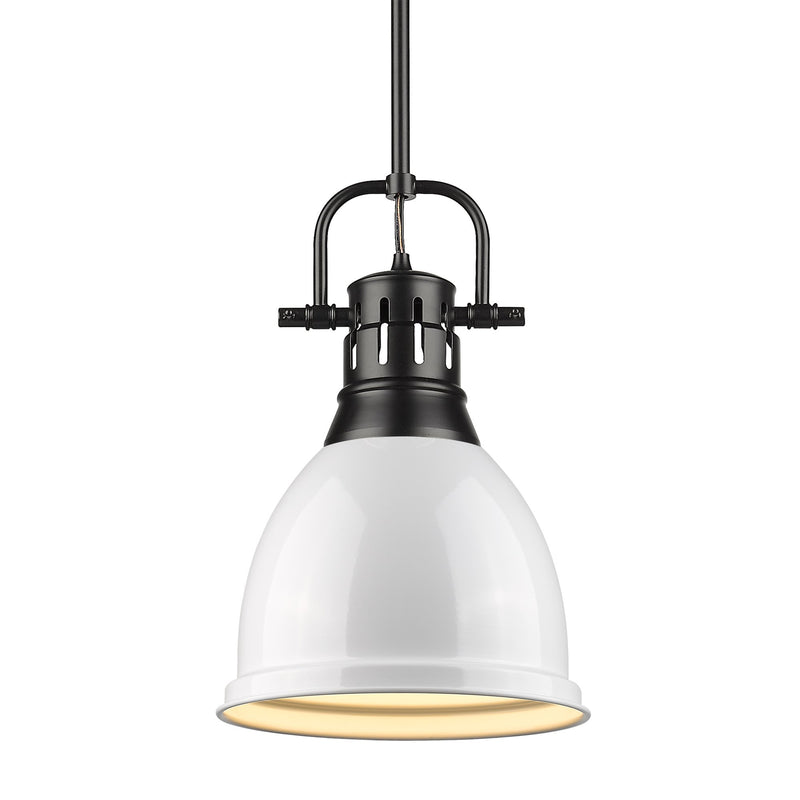 Duncan 9" Rod Hung Mini Pendant in Matte Black