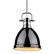 Duncan 9" Rod Hung Mini Pendant in Chrome