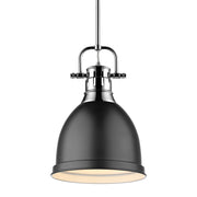 Duncan 9" Rod Hung Mini Pendant in Chrome