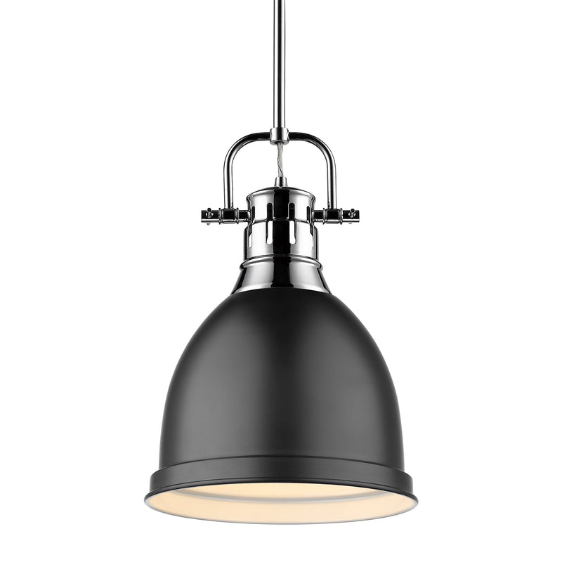 Duncan 9" Rod Hung Mini Pendant in Chrome