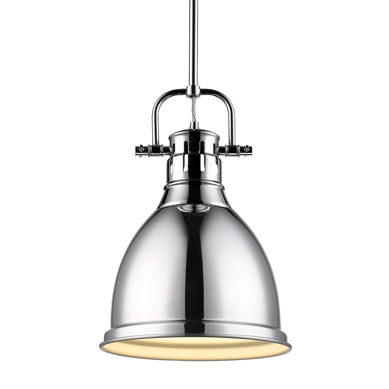 Duncan 9" Rod Hung Mini Pendant in Chrome