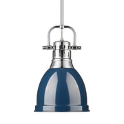 Duncan 9" Rod Hung Mini Pendant in Chrome