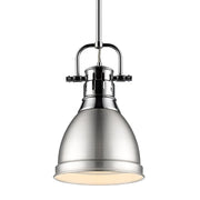 Duncan 9" Rod Hung Mini Pendant in Chrome