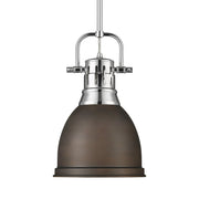 Duncan 9" Rod Hung Mini Pendant in Chrome