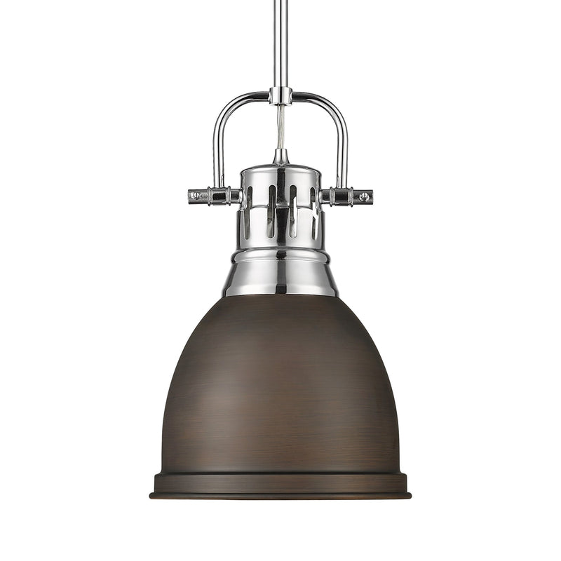 Duncan 9" Rod Hung Mini Pendant in Chrome