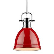 Duncan 9" Rod Hung Mini Pendant in Chrome