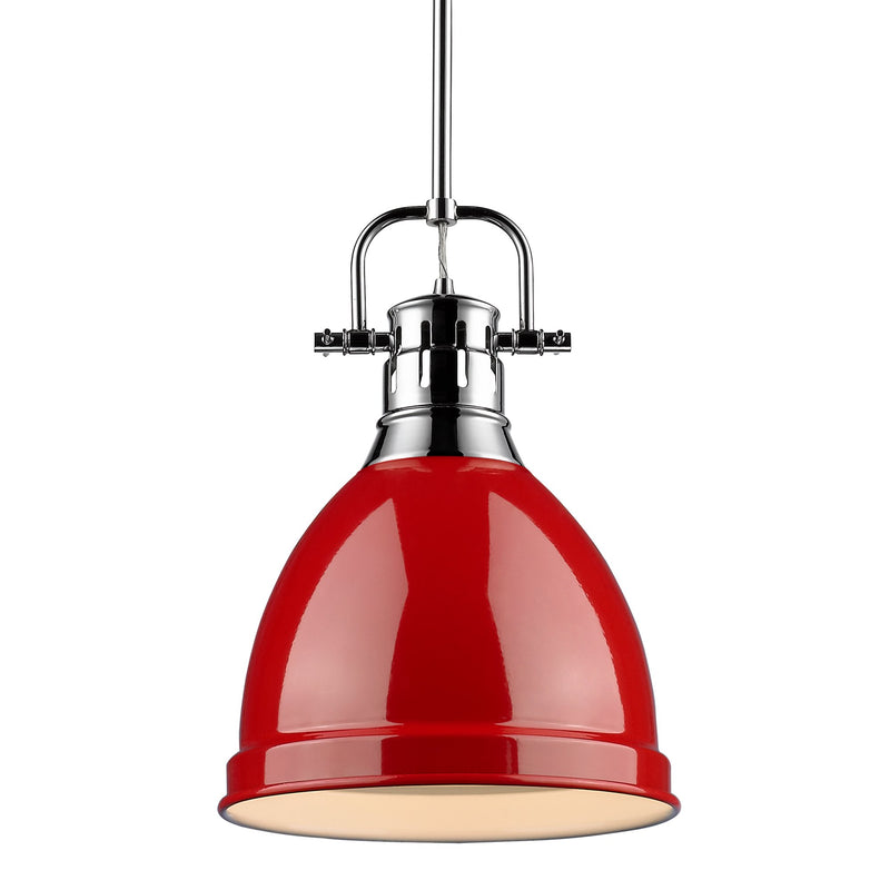 Duncan 9" Rod Hung Mini Pendant in Chrome