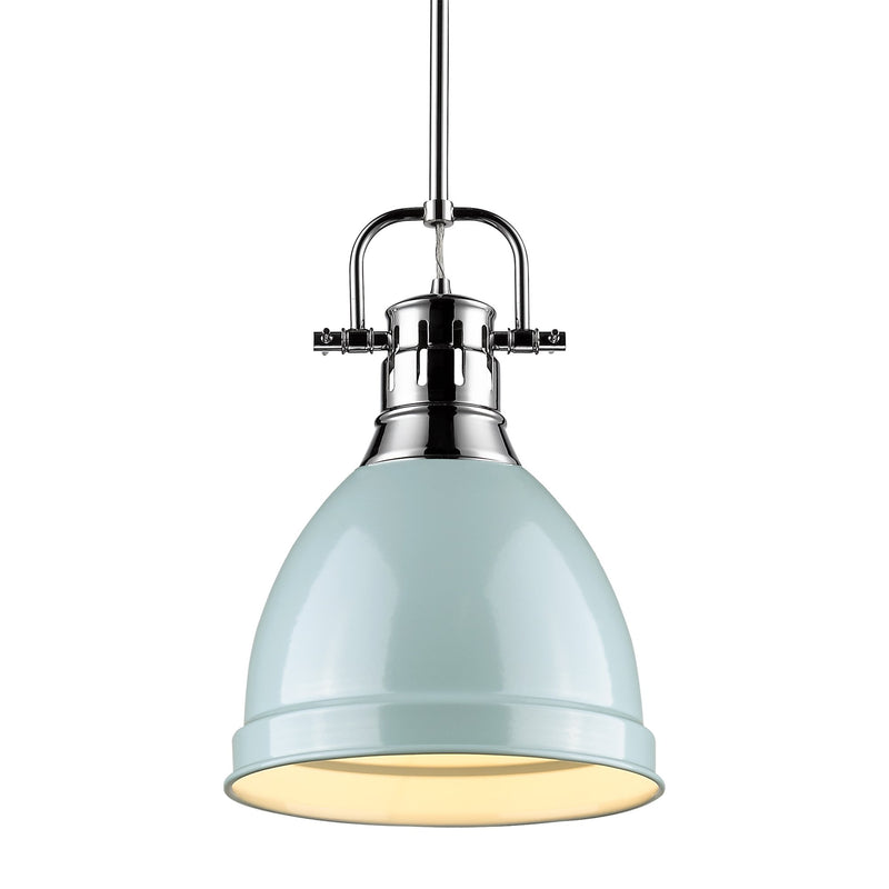 Duncan 9" Rod Hung Mini Pendant in Chrome