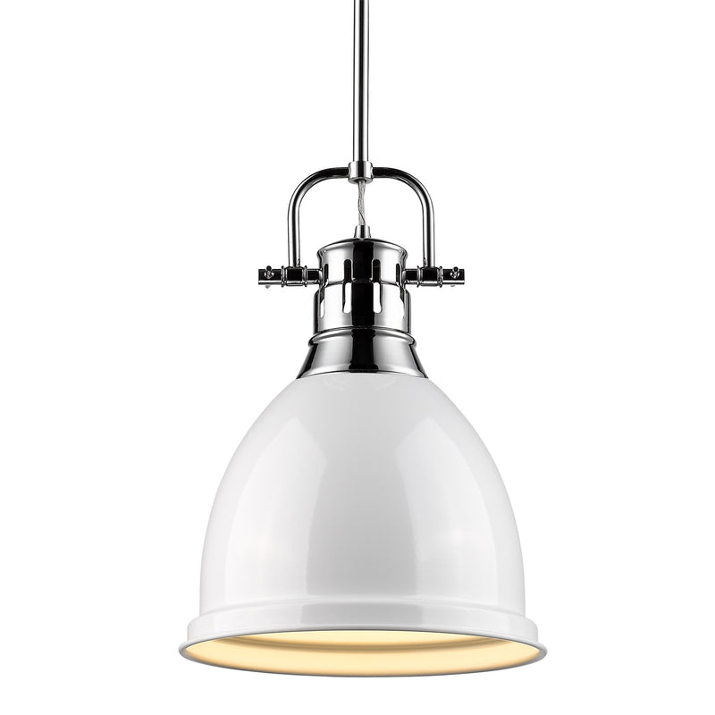 Duncan 9" Rod Hung Mini Pendant in Chrome