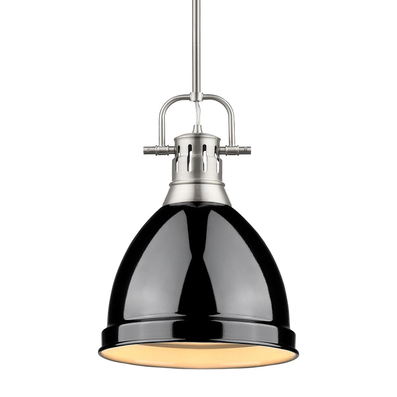 Duncan 9" Rod Hung Mini Pendant in Pewter