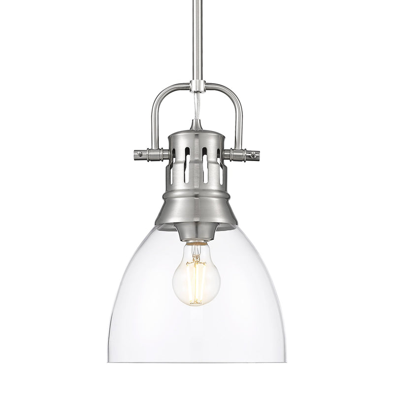 Duncan 9" Rod Hung Mini Pendant in Pewter