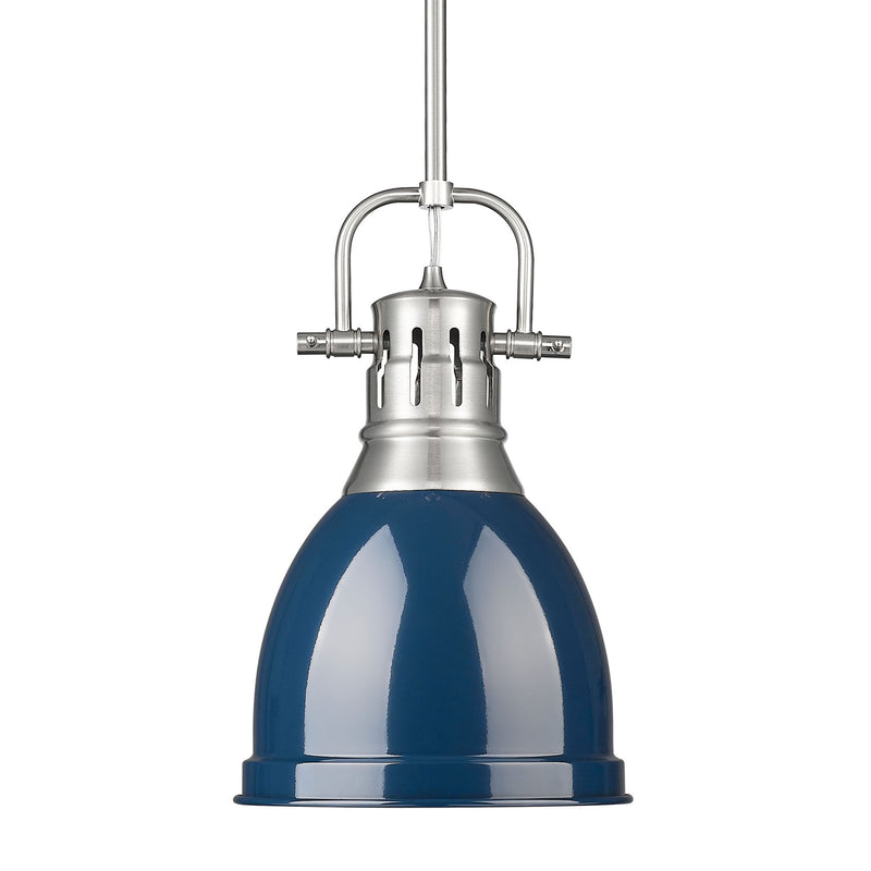 Duncan 9" Rod Hung Mini Pendant in Pewter