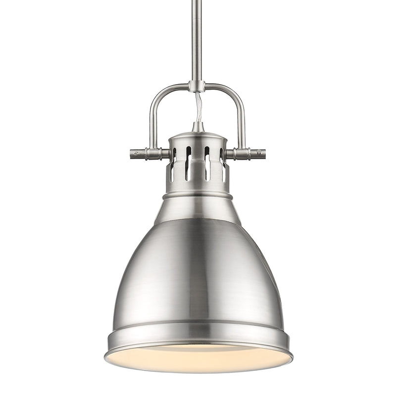 Duncan 9" Rod Hung Mini Pendant in Pewter