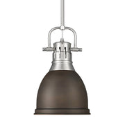 Duncan 9" Rod Hung Mini Pendant in Pewter