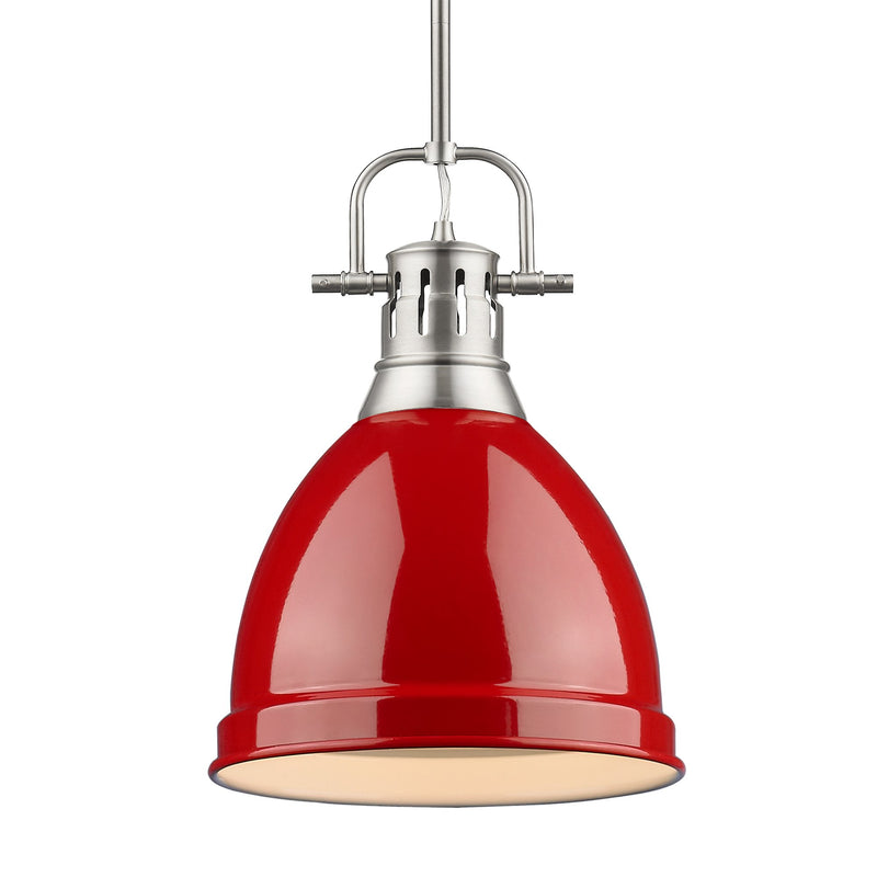 Duncan 9" Rod Hung Mini Pendant in Pewter