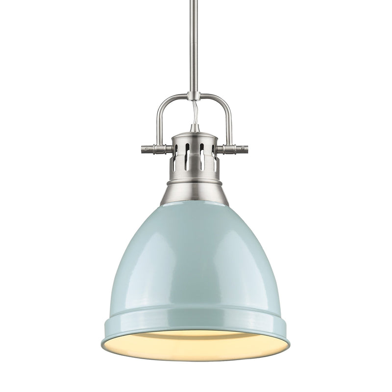 Duncan 9" Rod Hung Mini Pendant in Pewter