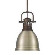 Duncan 9" Rod Hung Mini Pendant in Rubbed Bronze