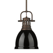 Duncan 9" Rod Hung Mini Pendant in Rubbed Bronze