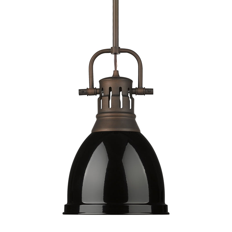 Duncan 9" Rod Hung Mini Pendant in Rubbed Bronze