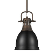 Duncan 9" Rod Hung Mini Pendant in Rubbed Bronze