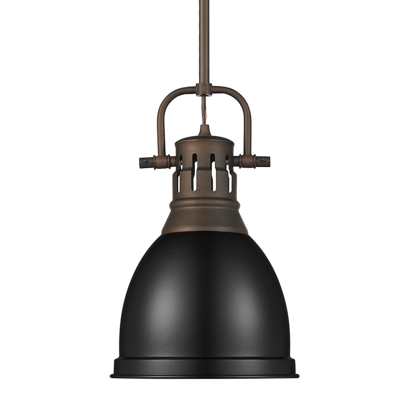 Duncan 9" Rod Hung Mini Pendant in Rubbed Bronze